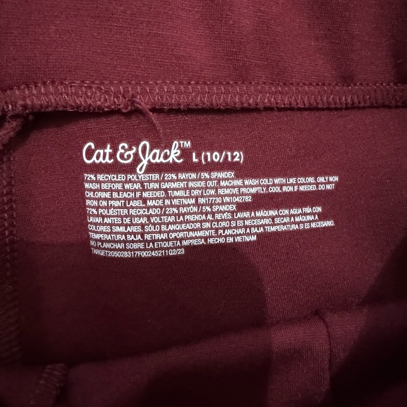 Cat & Jack Deep Red Kids Leggings - Picture 3 of 3